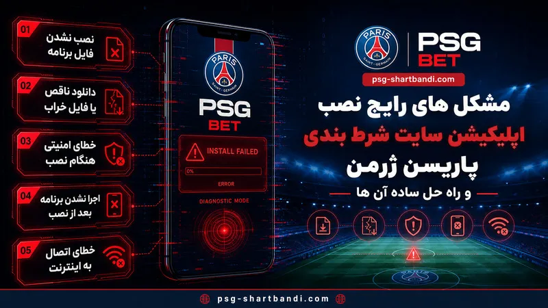 مشکل های رایج نصب اپلیکیشن سایت شرط بندی پاریسن ژرمن و راه حل ساده آن ها